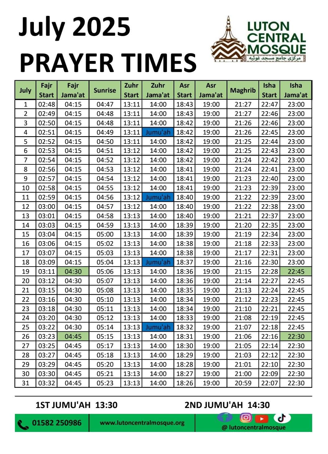 Prayer Times Central Mosque Luton WP prayer-times-central-mosque-luton-wp